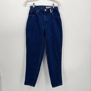 Vintage Sasson Jeans Womens 7/8 High Waisted Mom Tapered Cotton 80s Dark Wash